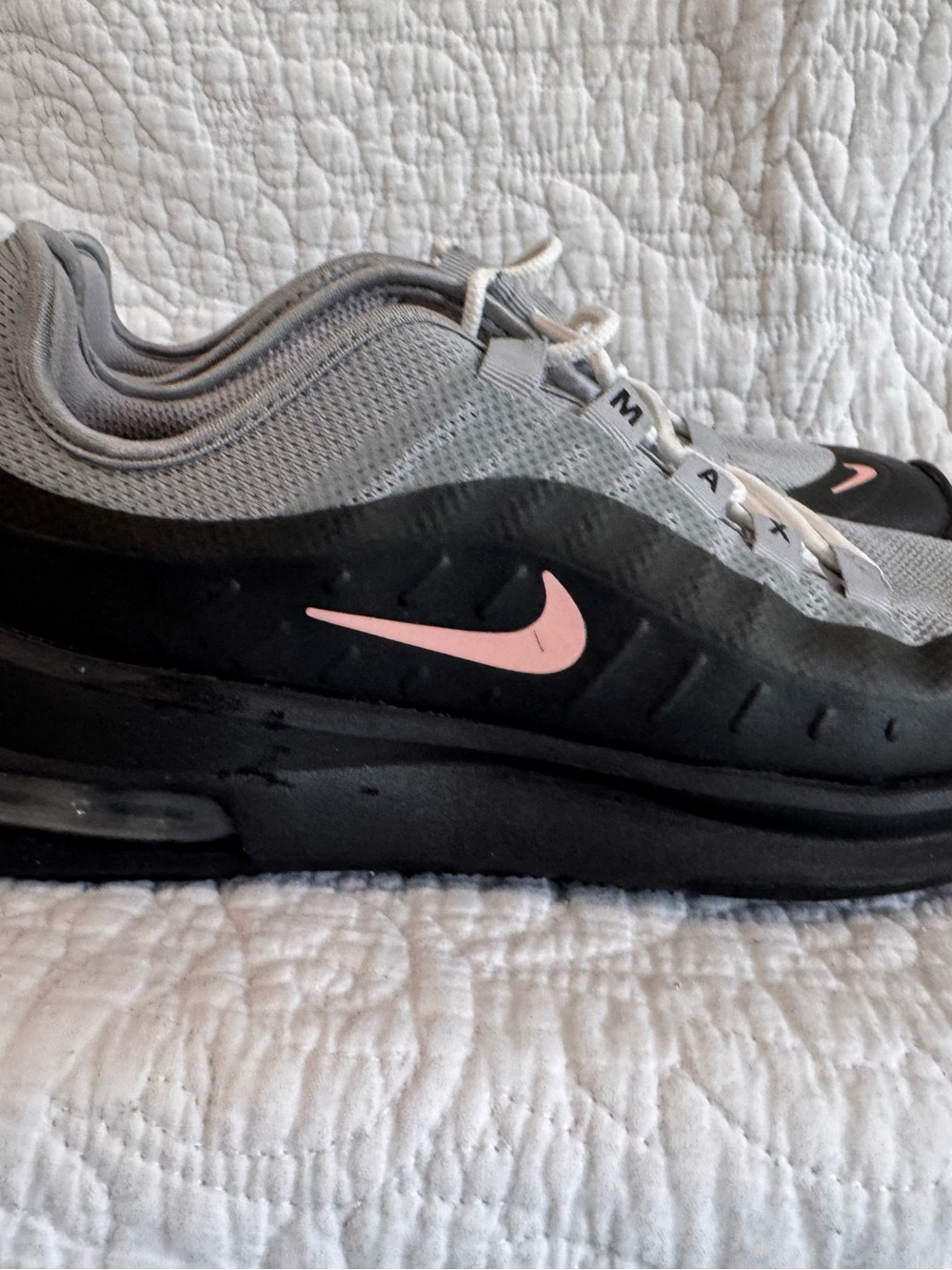 Nike Women's Grey and Black Sneakers with Pink Swoosh - Picture 5 of 10